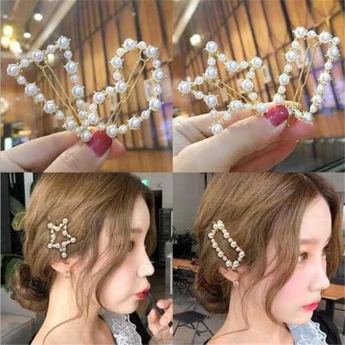 Women Crystal Pearl Hair Clip Metal Hairclip Elegant Barrette Bobby Hair Pins Wedding Hair Styling Tool Hair Clips for Women