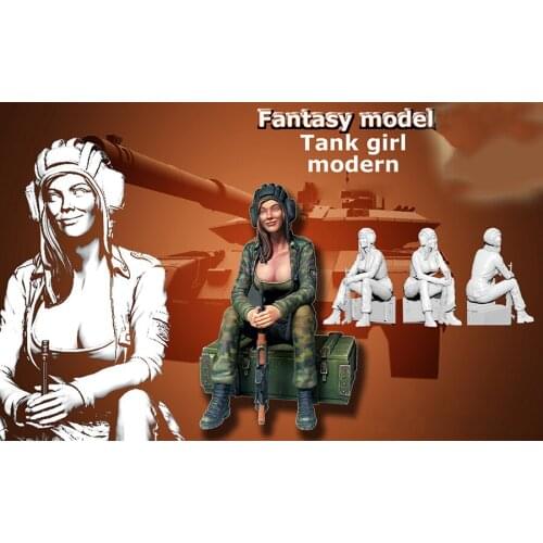 1/16 Resin Model Building Kit Figure Girl sitting in the box
