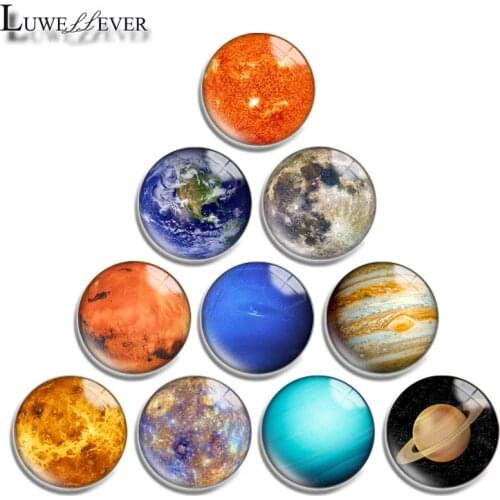 12mm 14mm 16mm 20mm 25mm 30mm 599 Planet Mix Round Glass Cabochon Jewelry Finding 18mm Snap Button Charm Bracelet