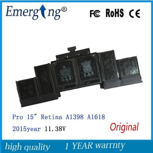 11.38V New Original Laptop Battery A1618 for Apple MacBook Pro 15" Retina A1398 A1618 2015year With Tools