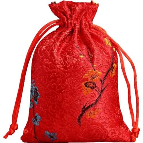 20pcs Jewelry Drawstring Bags Stain Embroidered Jewelry Packaging Pouches Eyelashes Makeup Chic Wedding Favor Bags Cosmetic Bags