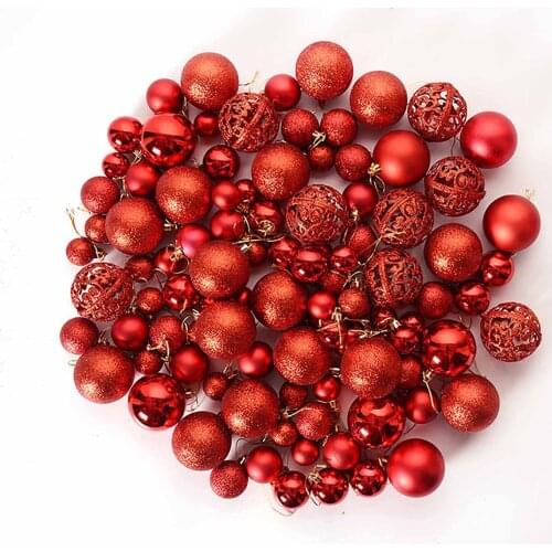 35PC Christmas Balls Ornament Christmas Tree Ball Decorations Xmas Ball Red Gold Silver Pink Blue Hanging Home Party Decor
