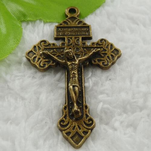 40 pieces antique bronze cross charms pendant 56x34mm #1822