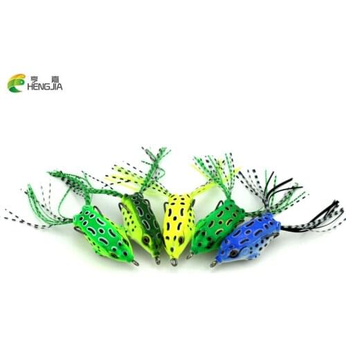 5Pcs Frog Fishing Lure 55mm 8.2g Mini Soft Baits Hollow Rubber Lures Isca Artificial Para Pesca for Snakehead Pike Fishing