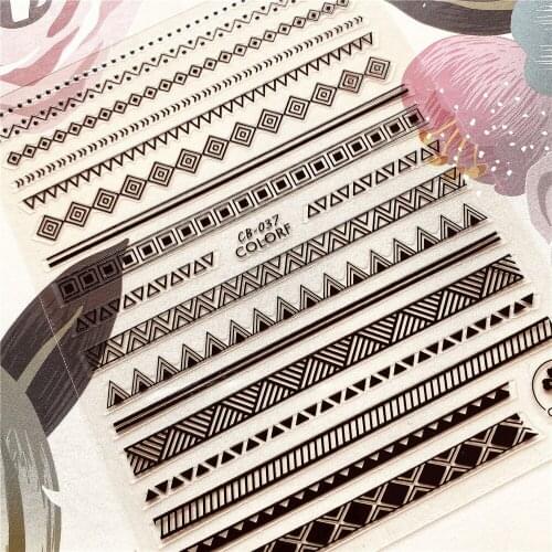 CB-037-081-096 triangle rectangle square 3D Back glue Nail decal Nail sticker Nail decoration Nail art Nail tool Nail ornament