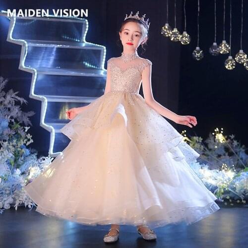 1-10yrs Kids Dress for Girls summer Wedding rainbow Sequins Girl Dress Princess Party Pageant Gown Teen Children fluffy Dress