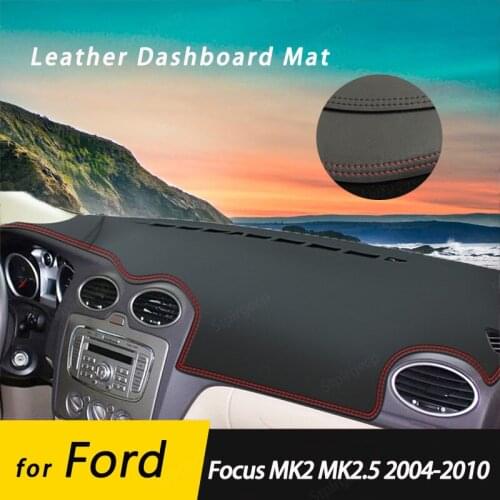 For Ford Focus MK2 MK2.5 2004-2010 Leather Anti-Slip Mat Dashboard Cover Pad Sunshade Dashmat Protect Carpet Accessories