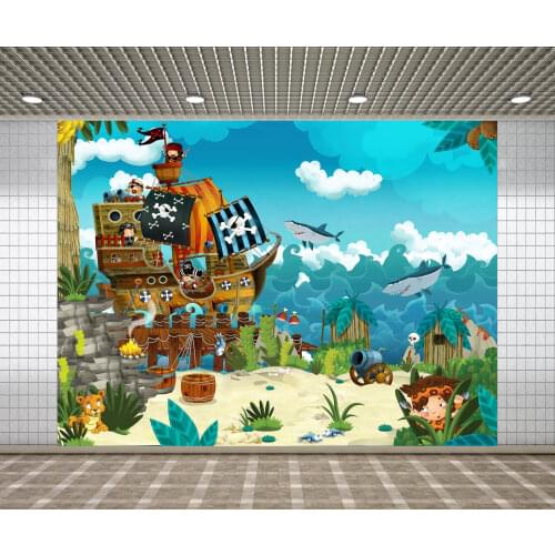 Lyavshi Photography Backdrop Pirate Island Scene Birthday Party decoration Photo studio Photographic Backgrounds