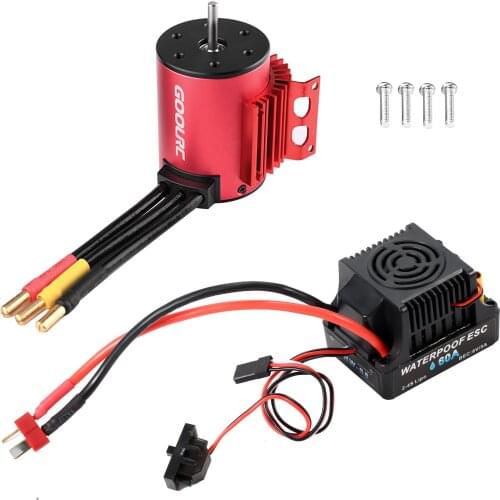 GOOLRC 3650 3900KV 4300KV Brushless Motor with Heat Sink 60A Brushless ESC for 1/10 RC Car Crawler