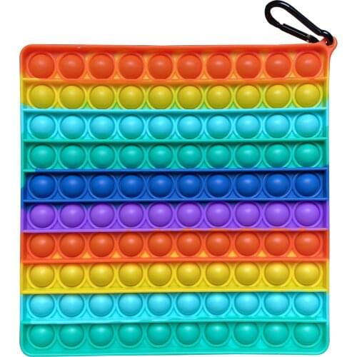 Big Size Push Poppet Bubble Sensory Fidget Toy 100 Bubbles Stress Reliever Silicone Pressure Relieving Toy For Kids Autism Adult