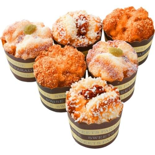 6pcs Simulation Cupcake Artificial Food Cake Mixed Fake Cake Model Kitchen Toy Decoration