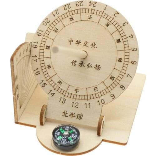 Chinese Ancient Science Sundial Sun Height Measuring Instrument DIY Assembly Wood Parts Kit