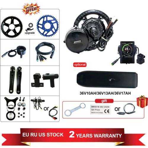 36V 350W Bafang BBS01B Mid Motor Electric Bike Kit Bicycle Conversion Kit MM G340. with 350 10Ah 13Ah 17Ah Samsung Battery