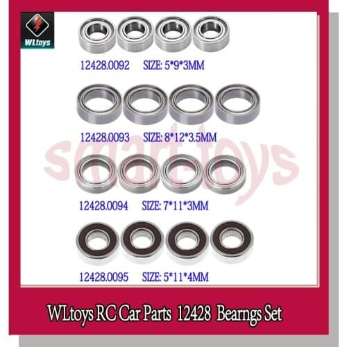 Wltoys 12428 Bearing Set 12428-0092 0093 0094 0095 Ball Bearing for Wltoys 12423 12428 RC Car Parts