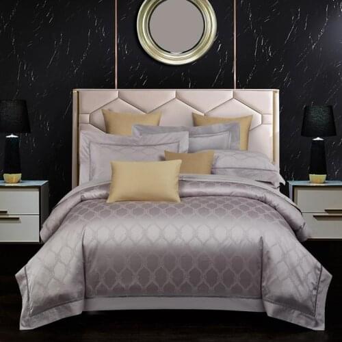 46 800TC Egyptian Cotton Soft Duvet Cover Bed sheet Set King Queen 4Pcs Vintage Leaves Jacquard Bedding Set Comforter Cover