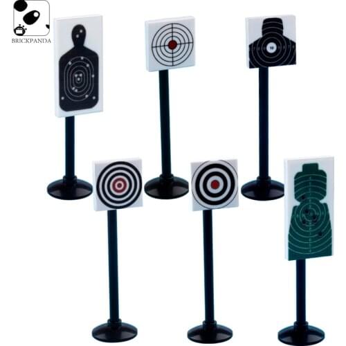 MOC Military Battlefield Shooting Archery Target Building Block Printed Bullseye Accessories Army City Minifigs Parts Kid Toys