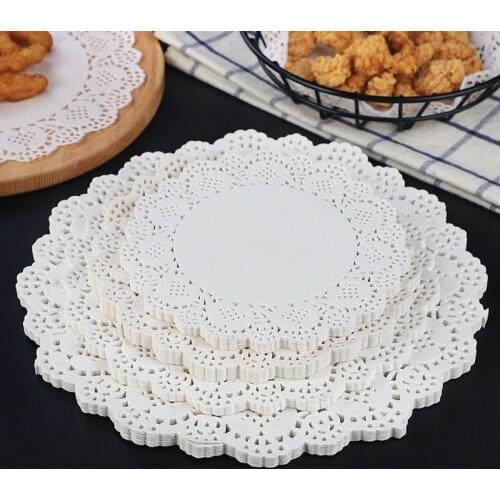 3000Pcs/Lot Food Grade Round Oil Absorbing Paper Cake Biscuit Decor Lace Paper Party Wedding Food Dessert Placemat Bottom Paper