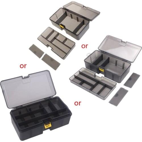 Multi-division Dual Layer Tool Storage Box Multifunctional Organize Fishing Lure Hooks Arrange Case Durable Plastic