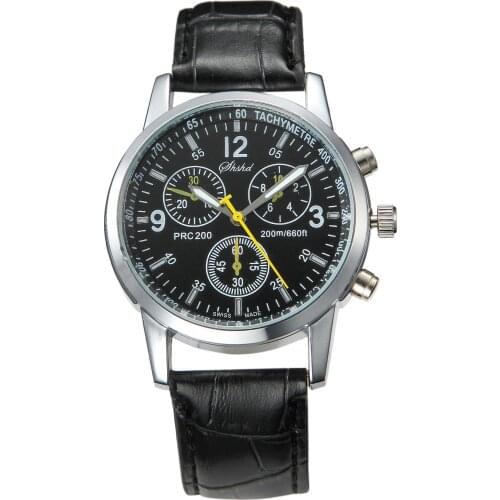 Fashionable casual men style and leisurely strap watch three eye six stitches leisure fashion activity watch, quartz watch