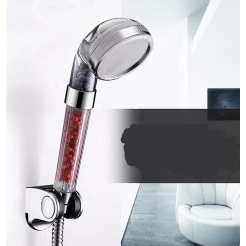 3 Mode Anion Shower Head Adjustable Bathroom Pressurized Detachable Sprinkler Head Two Layers of Filter Shower Head