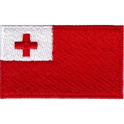 Wholesale Embroidery tonga flag emblem patch good quality cheap welcome customization and 200 logo 3D