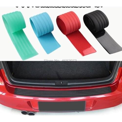 By DHL 50pcs Rubber Car Door Sill Bumper Protector Trunk Guard Plate Sticker Rear Bumper Protection Trim Cover Strip Scratch