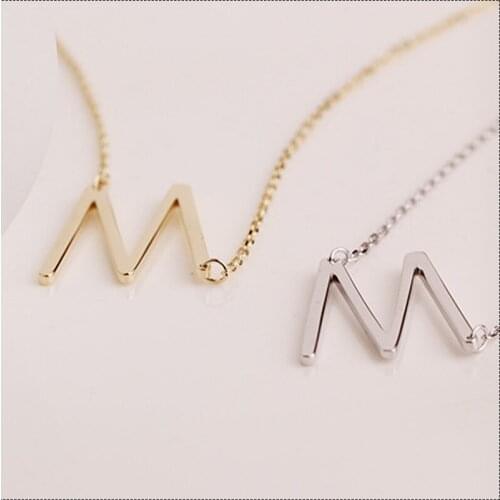 Necklaces For Women Chains Sterling Undefined Pendant Double Letter Natural Simplicity Real Silver 925 Jewelry Fashion Goth Gold