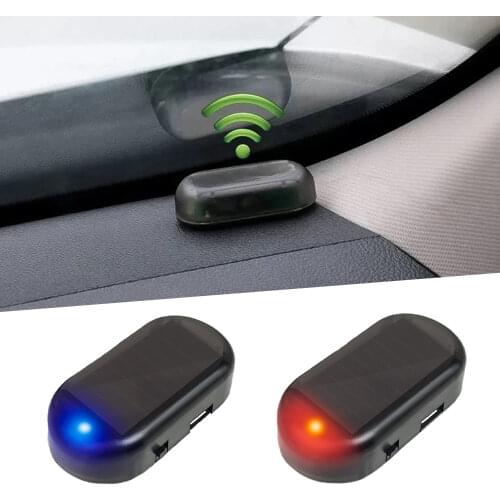 Car Solar Powered Security Light Dummy Alarm Wireless Warning Anti-Theft Caution Lamps LED Flashing Imitation Decorative Lights