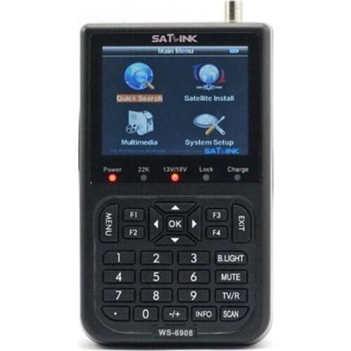 [Genuine] SATLINK WS-6908 Satellite TV Receiver Meter DVB-S FTA Digital Satellite Signal Finder 3.5 inch LCD Screen Support QPSK