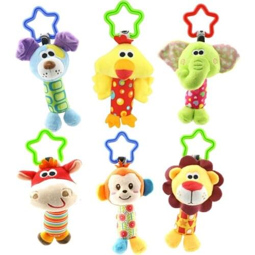 Rattles Kids Toys Chidrens Baby Toys stuffed animal Monkey Plush Toys Baby Teether Hanging Strollers Sound Toys Christmas Gift