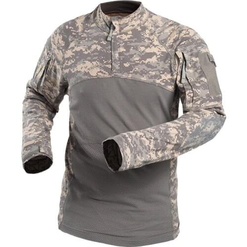 Pro Outdoor Men Hiking Clothing Hunting Shirts Army Shirt Acu Camo Military Long Sleeve Tactical T Shirt Camouflage Quick Dry