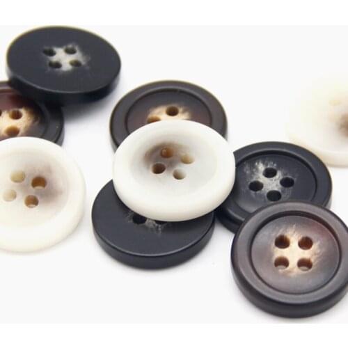HENGC 28mm Round Resin Imitation Horn Buttons For Clothing Vintage Coat Suit Garment Decorative DIY Crafts Accessories Wholesale