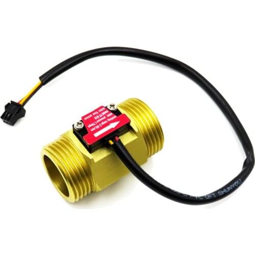 1 Inch Thread Liquid Water Flow Sensor Switch Flowmeter Fluidmeter, 2-50L/min, 1.75MPA, Copper Turbine Flow Meter Counter