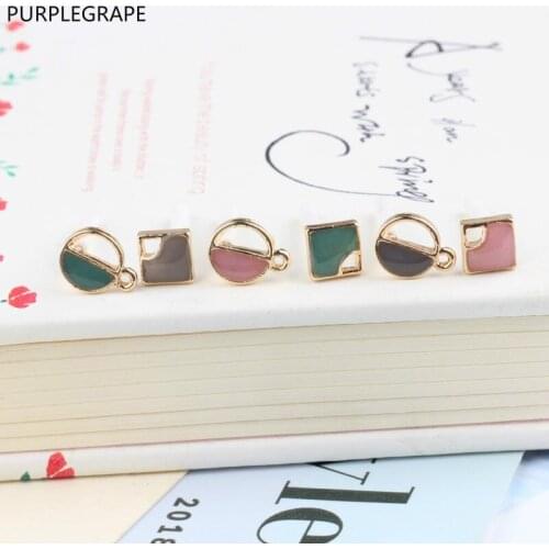 DIY earrings jewelry pendant material accessories Korean version Retro alloy Pearlescent k gold earrings earrings 10 pieces