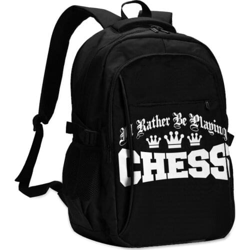 Chess Backpacks Camping Unisex Soft Backpack Aesthetic Charging USB Bags