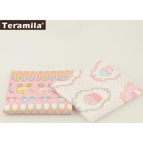 Teramila Fabric 50cmx100cm Baby Pattens 2 Pcs/lot 100% Cotton Fabric Home Textile Patchwork High Quality Bedding Sewing Dress