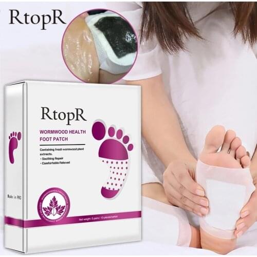 RtopR Tradition Chinese Medicine Detox Foot Patch Wormwood Health Body Detox Improve Sleep Foot Care Patch Beauty Tools