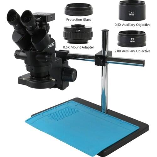 3.5X-90X Simul-Focal Zoom Trinocular Stereo Microscope 1080P 34MP HDMI USB Microscope Video Camera +Stand For PCB SMD Soldering