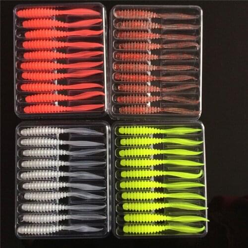 TSURINOYA New AJING Fishing Lure ELEGANT 0.4g 60mm 40pcs Rockfish Ocean Rock Bait Needle tail Soft Lure Artificial Bait