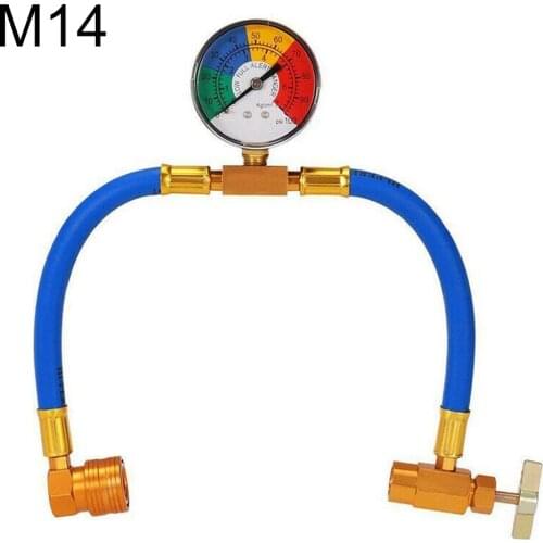 Universal 100PSI Car Air Conditioning Refrigerant Charging Hose Pipe With Gauge for M14 R134A Car Accessories