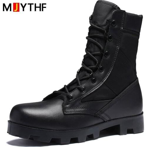 Genuine Leather Military Boots Desert Tactical Boots Army Shoes Outdoor Hiking Boots Outdoor Training Combat Boots Men Shoes