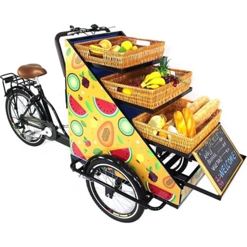 Adult electric three wheels tricycle food cart fruit truck
