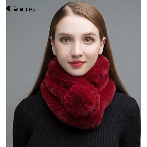 Gours Fur Scarf for Women High Quality Faux Fur Scarves Female Thick Warm Winter Fashion Brand Lint Free New Arrival GLWJ015