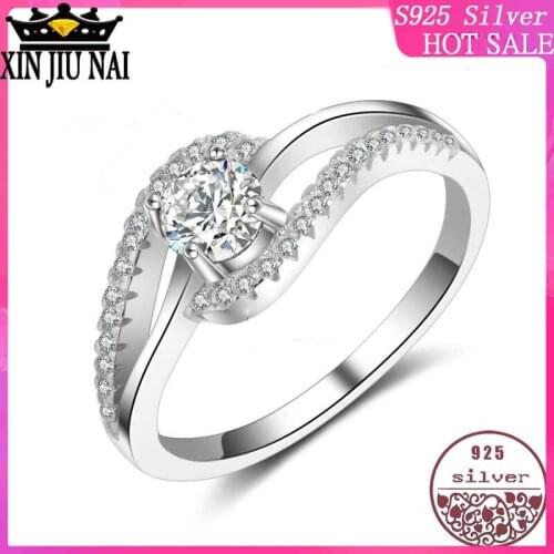 100% Pure Silver 925 Female Micro-set Diamond Ring Curve Full Diamond Female Ring Fine Proposal Ring Jewelry Wholesale