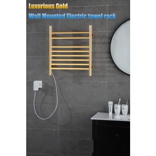 Nordic style Gold Electric towel rack Aluminum Alloy intelligent electric heating towel Rack warmer rack for bathroom