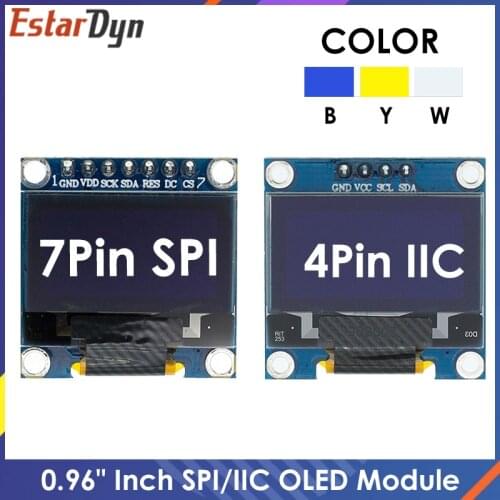 1pcs 0.96 OLED White/Blue/Yellow blue New 128X64 OLED LCD LED Display Module 0.96" SPI Communicate 0.96 inch OLED