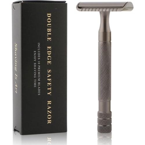 Kapmore 1PCS Men Manual Shaver Safety Manual Razor Shaving Razor Male Face Razor with 5PCS Replacement Heads