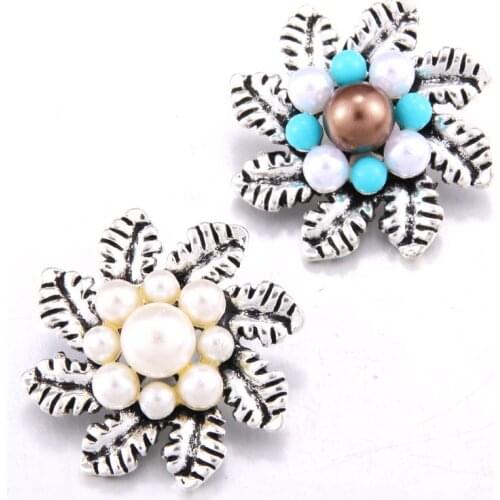 10pcs/lot 18mm Snap Jewelry Feather Styles 18mm Metal Snap buttons Color Buttons Rhinestone Watches Snaps Jewelry