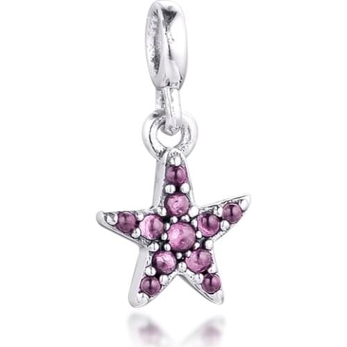Fits Europe Me Bracelet 925 Sterling Silver ME My Pink Starfish Small Hole Charm Metal Beads for Jewelry Making Bijoux