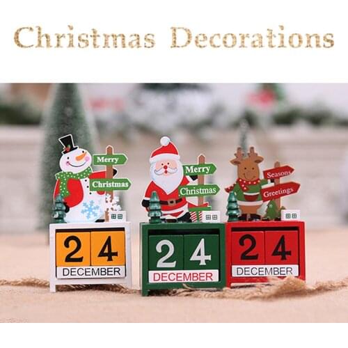 2019 New Wood Christmas Advent Calendars Christmas Decorations for Home Xmas Ornament Creative Christmas Gifts